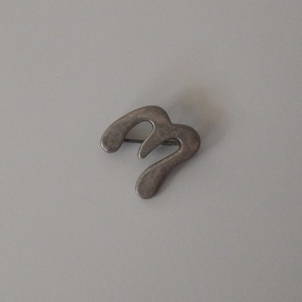{ vintage } Om Sterling Silver Lapel Pin